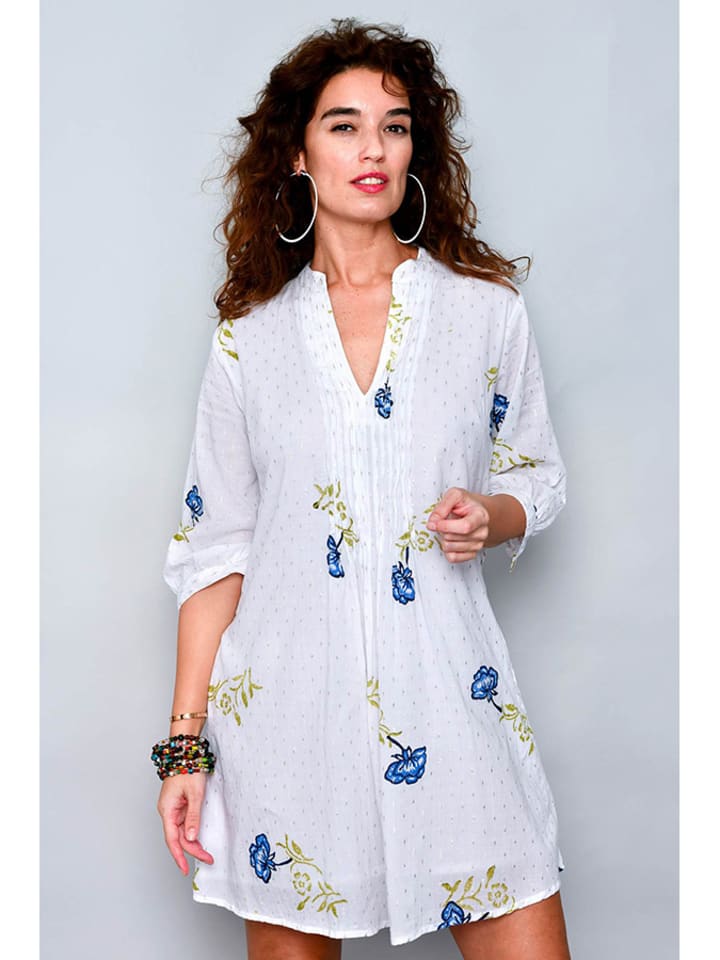 H.H.G. Kleid in Weiß/ Bunt günstig kaufen