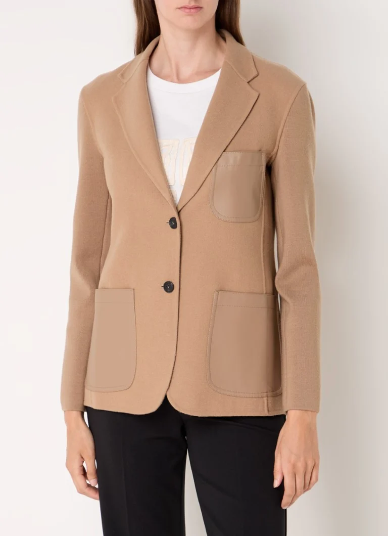 MaxMara Unicum blazer in wool blend with patch pockets