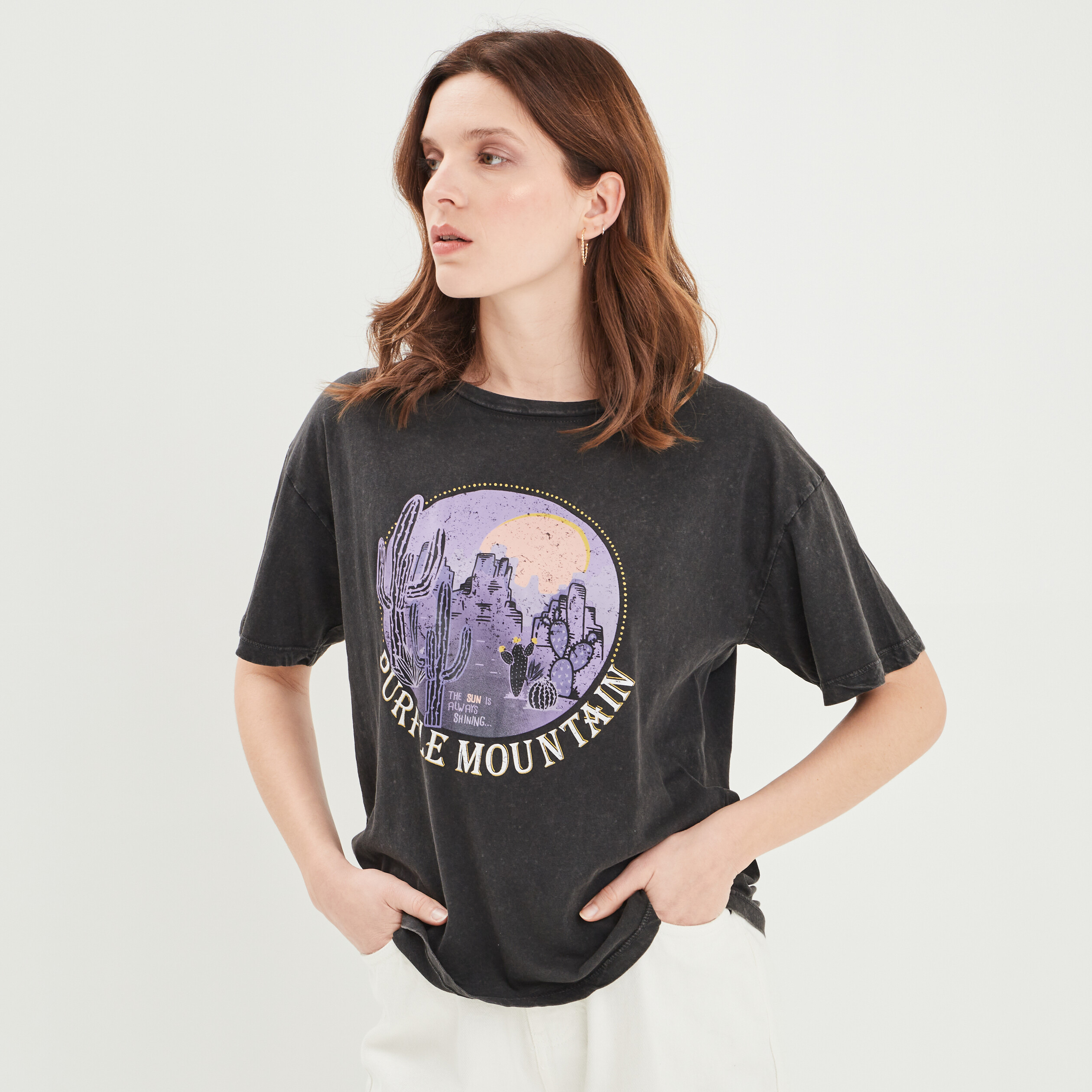 T-shirt manches courtes noir femme | La Halle