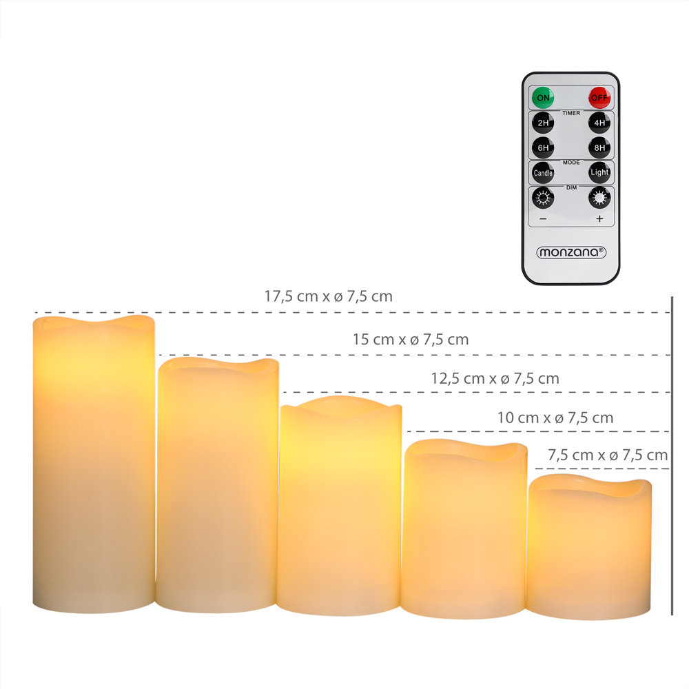 Casaria Deuba LED Kerzen 5tlg mit Fernbedienung