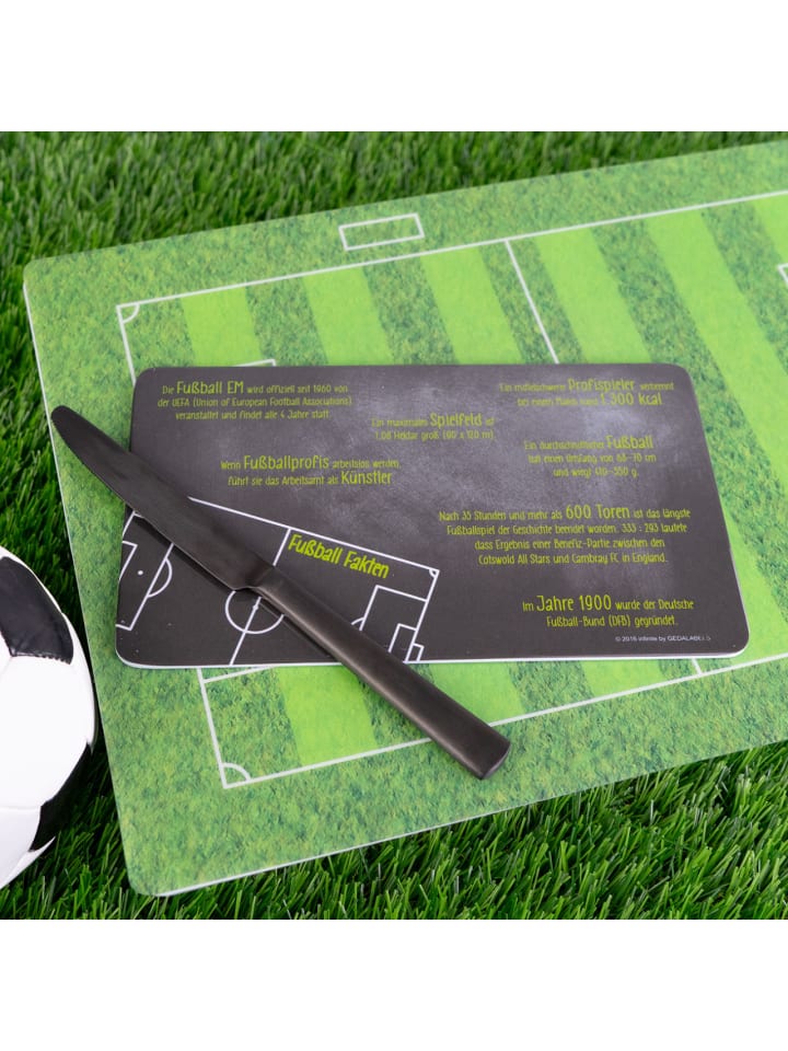 Geda Labels Frühstücksbrettchen Fußballfakten in Schwarz - 23,5x14,5x0,3cm günstig kaufen onesize