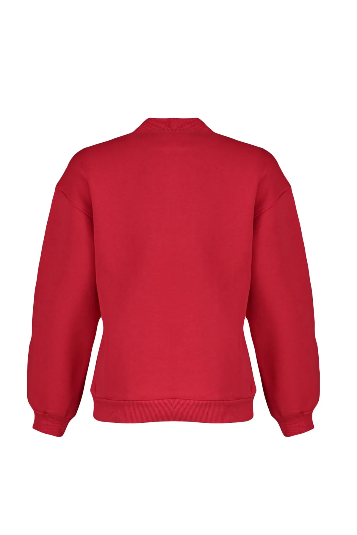 Trendyol Collection  Roter dicker Fleece-Innenstoff mit Stehkragen, entspannte/bequeme Passform, Strick-Sweatshirt TWOAW20SW0584