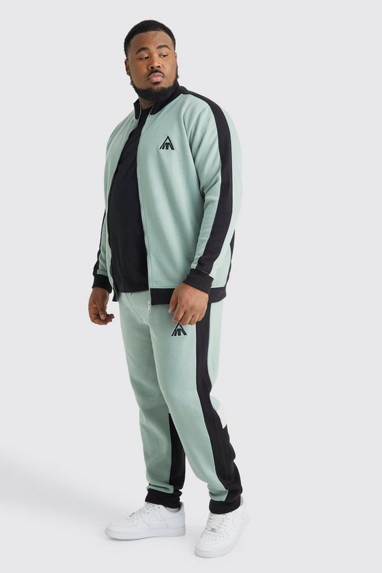 Plus Man Sweatshirt-Trainingsanzug mit Trichterkragen