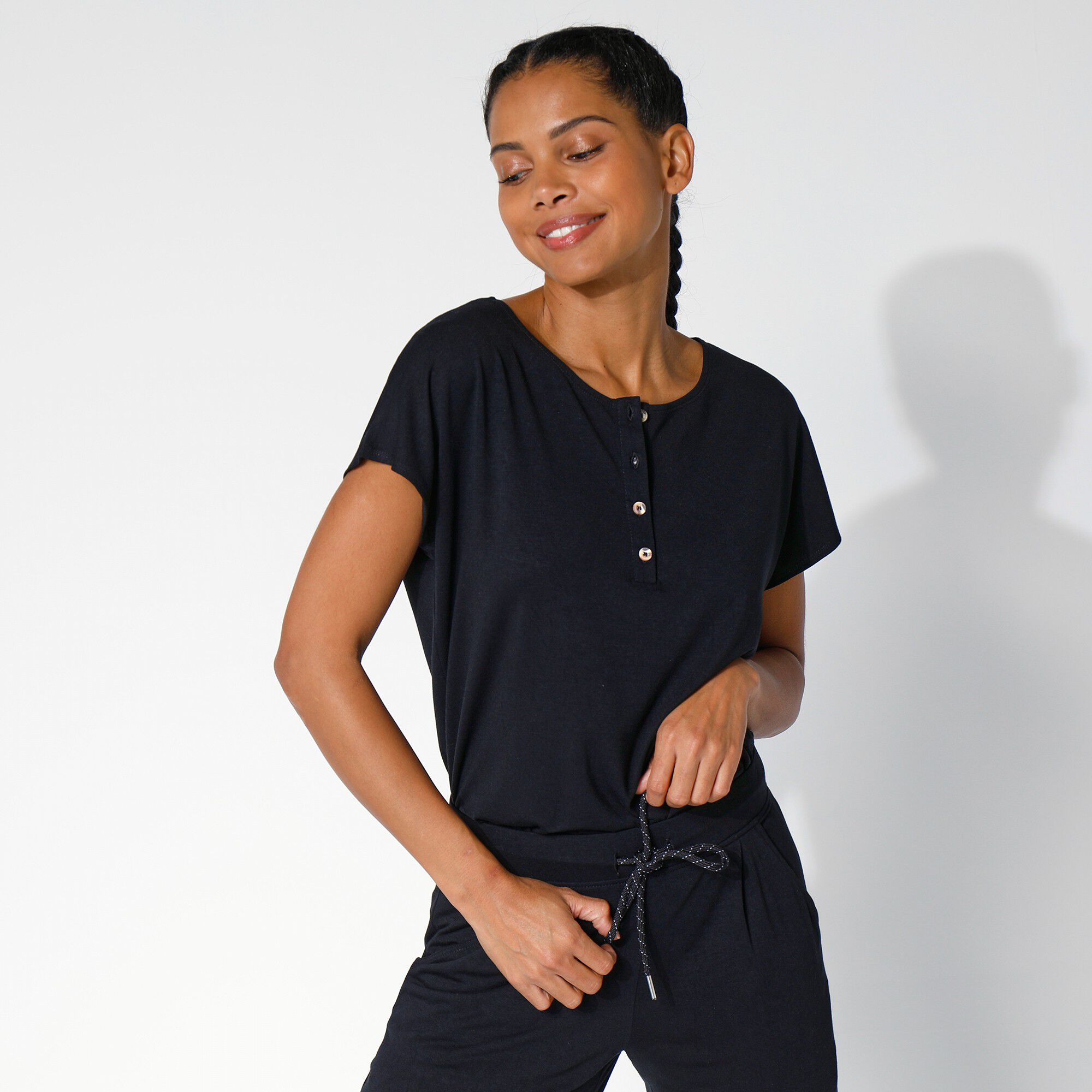 Pantalon maille fluide uni