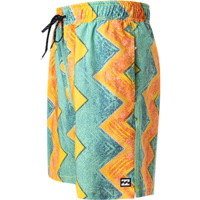 BILLABONG, Boardshorts, Mikrofaser, gold-mint gemustert