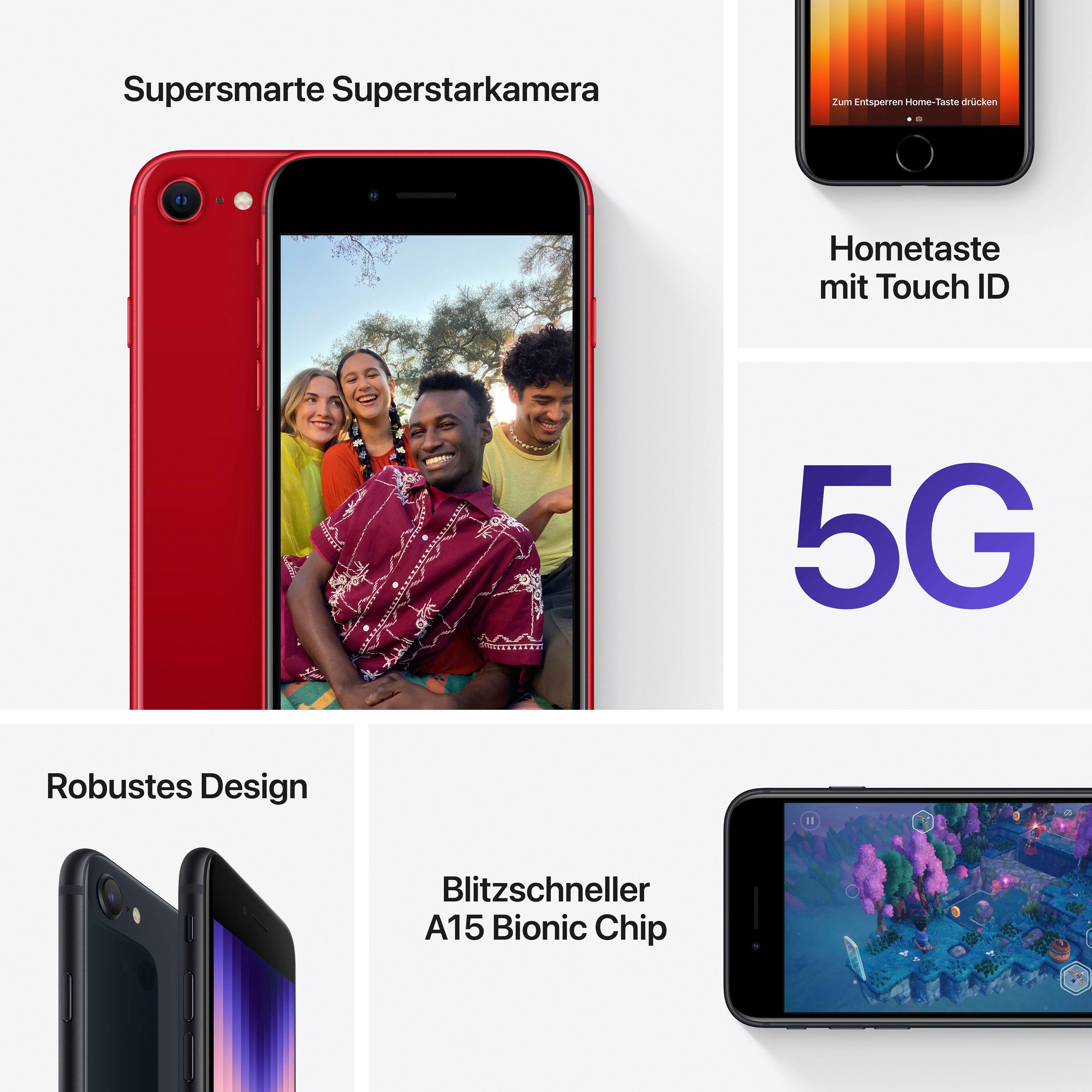 Apple iPhone SE (2022) Smartphone (11,94 cm/4,7 Zoll, 256 GB Speicherplatz, 12 MP Kamera)
