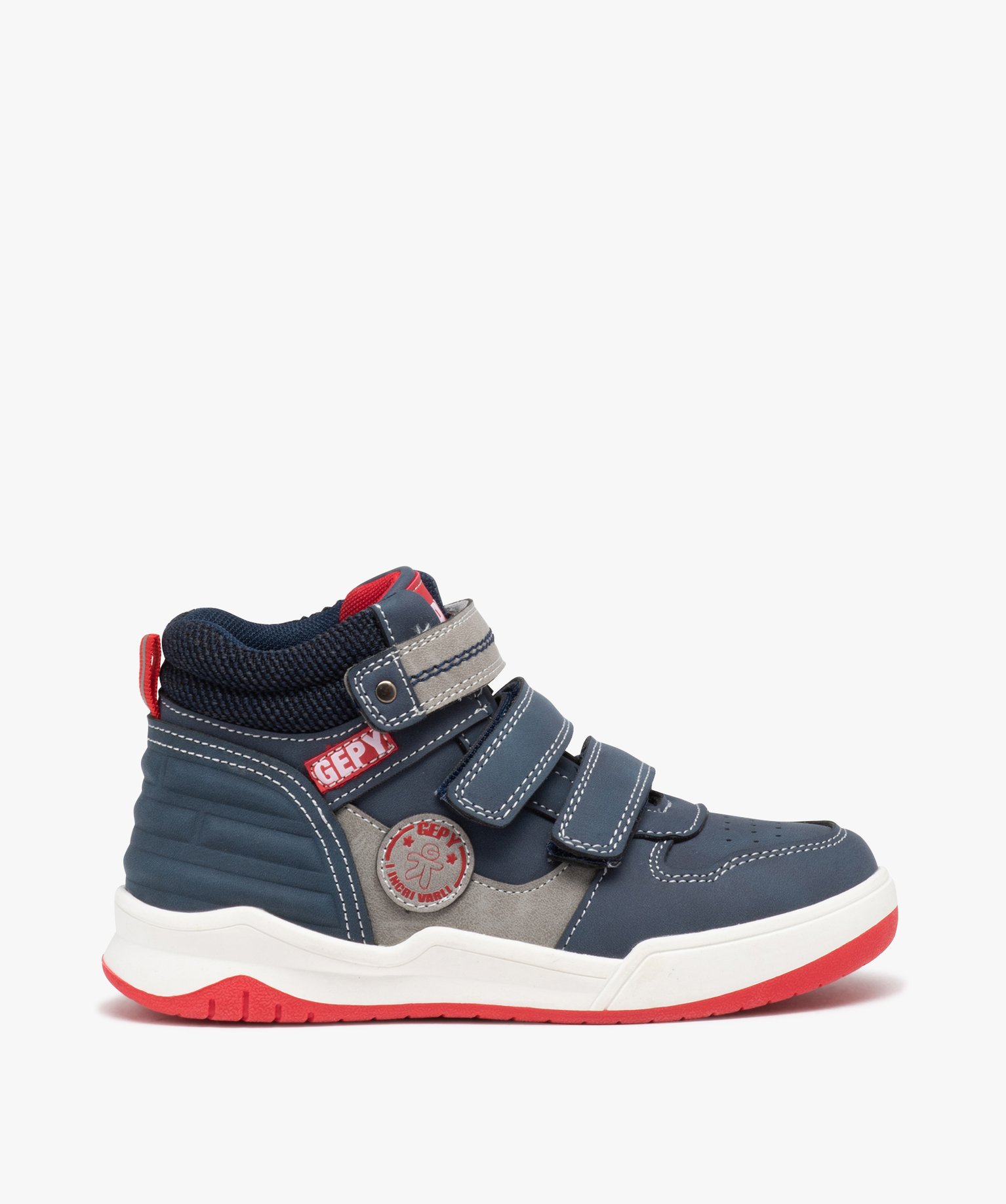 Basket montante fermeture scratch Garçon - Gepy bleu | GEMO