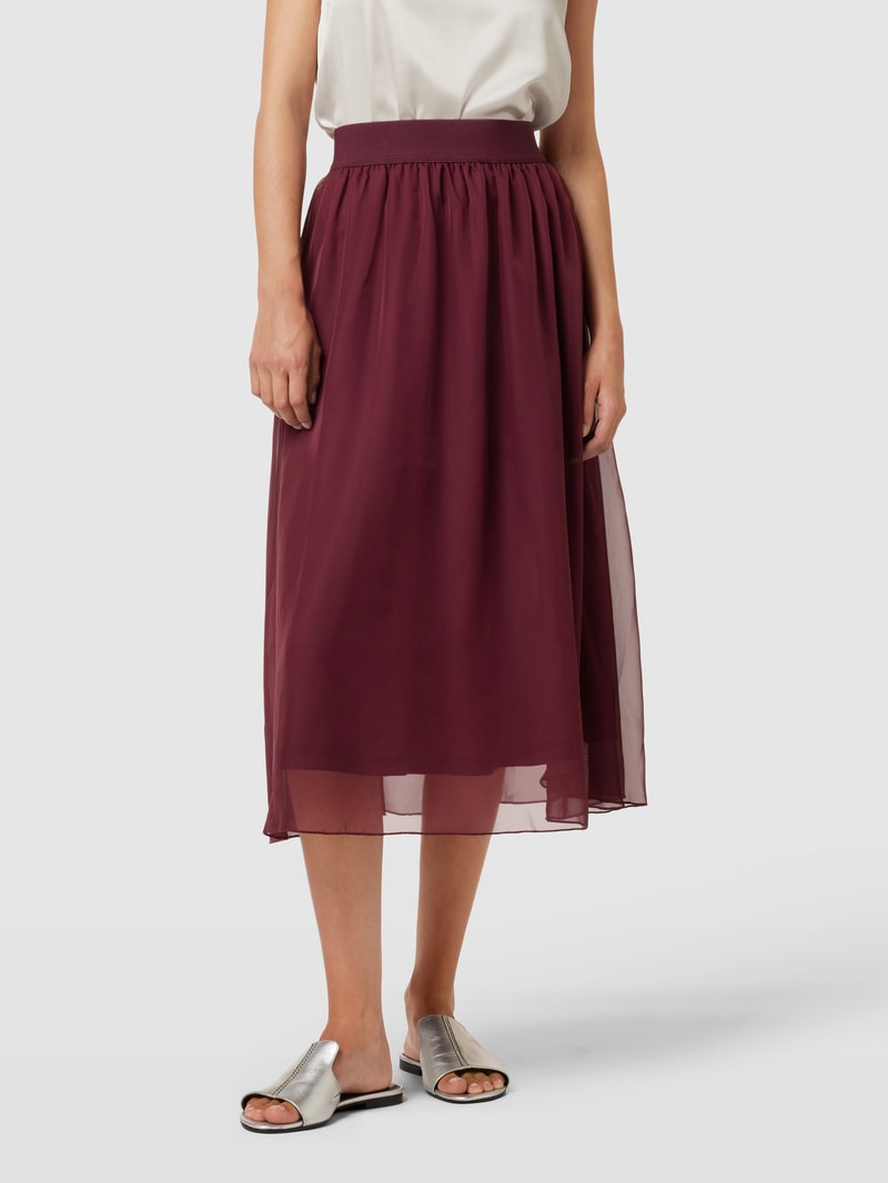 Midirock mit elastischem Bund Modell 'Coral' in bordeaux rot
