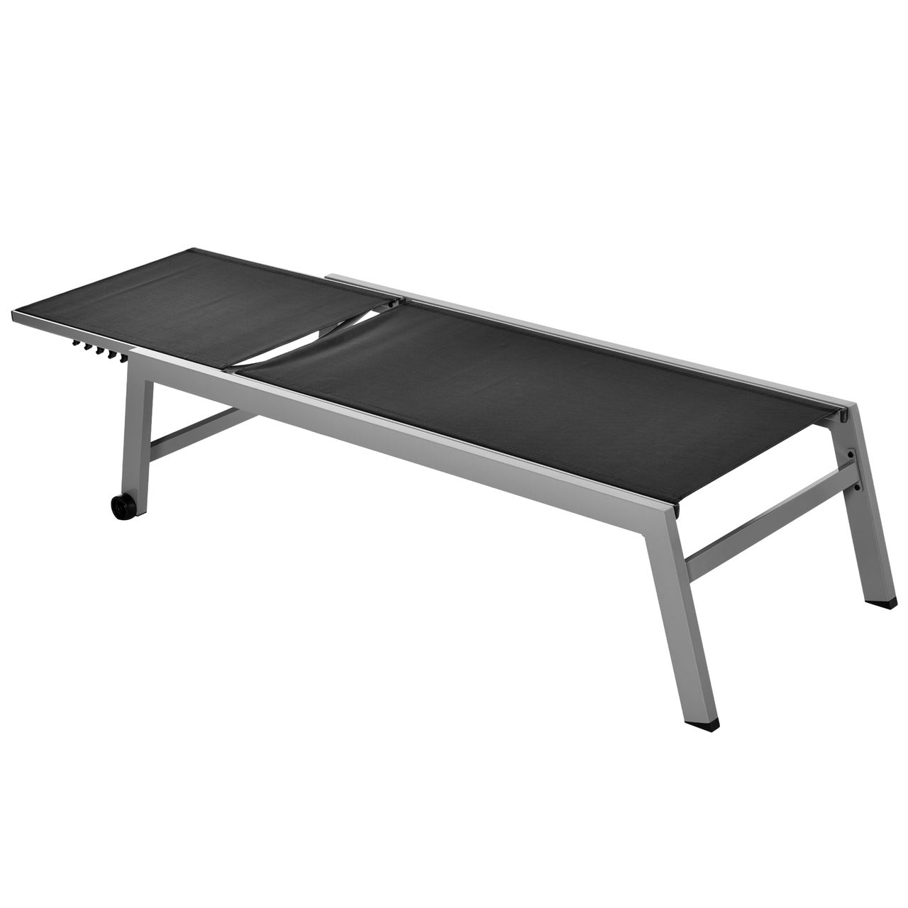 Outsunny Sonnenliege Gartenliege 5-stufige Rückenlehne Aluminium Schwarz
