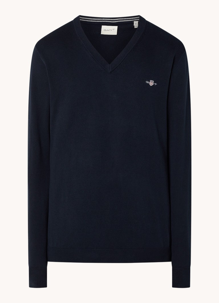 Gant finstrikket genser med logo