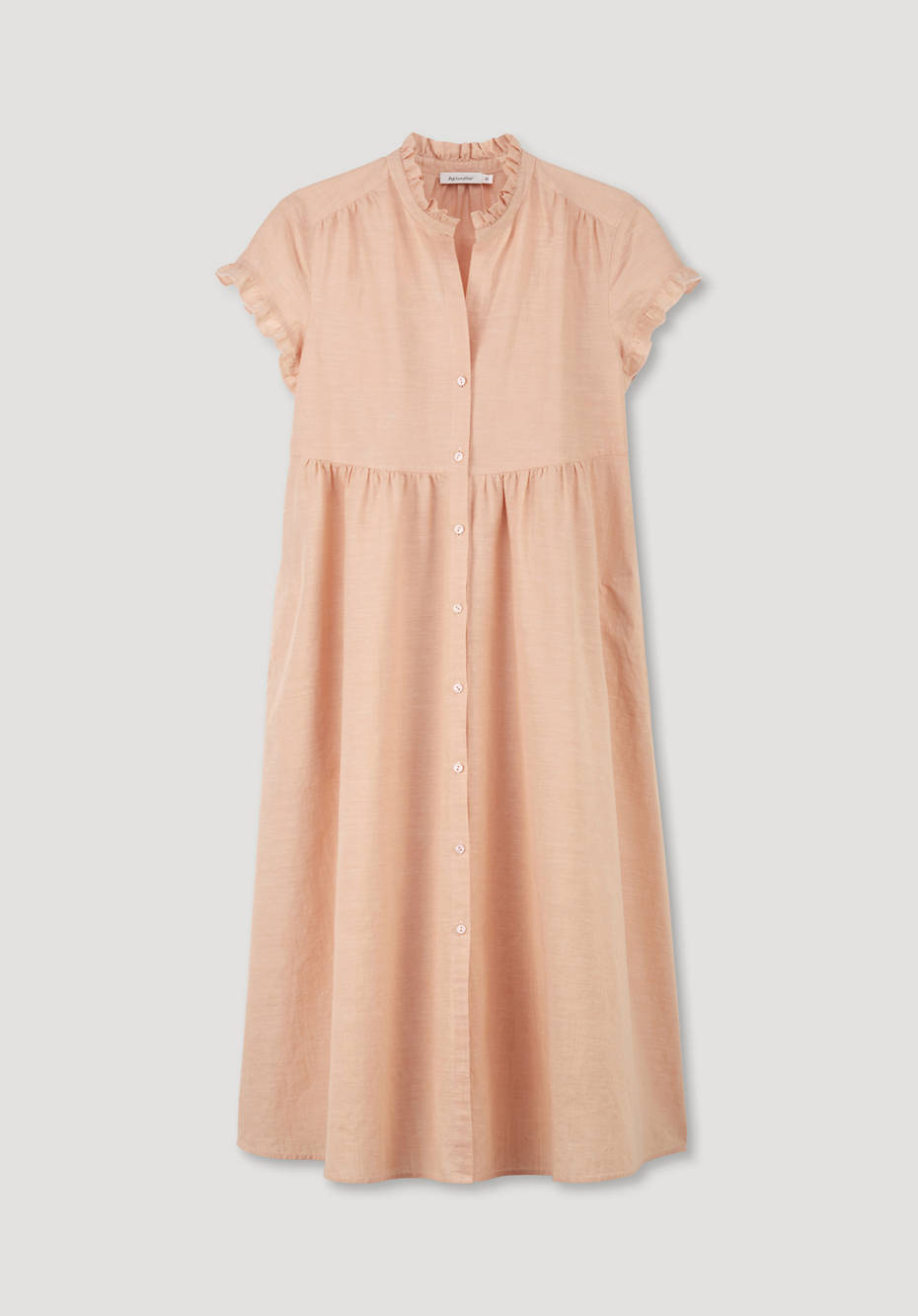 Kleid mit Rüschen aus Bio-Baumwolle und Leinen