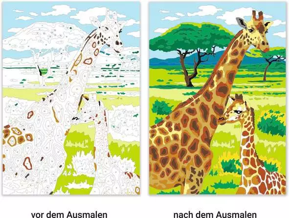 Malen nach Zahlen: Wilde Tiere