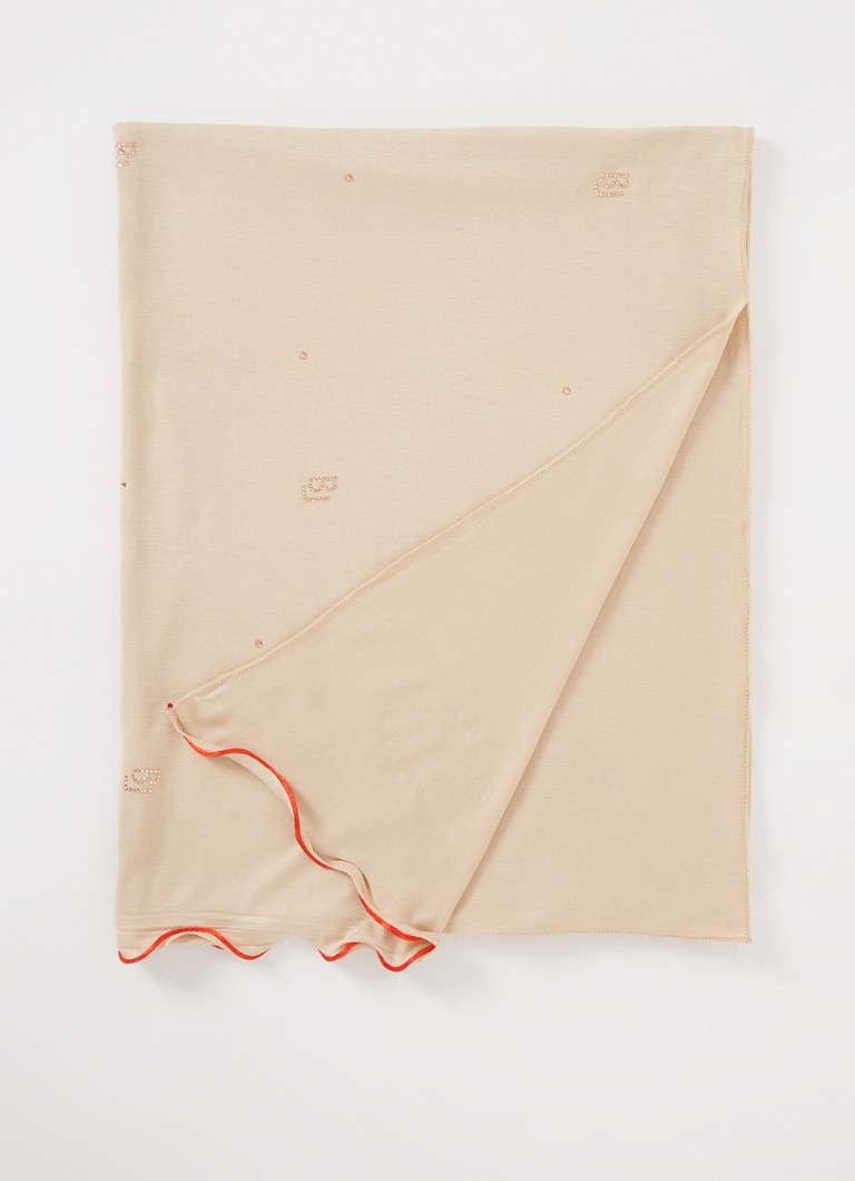 BYLIMA Initials scarf with rhinestones 180 x 75 cm