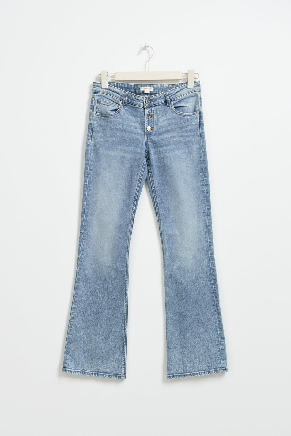 Low waist flare button jeans