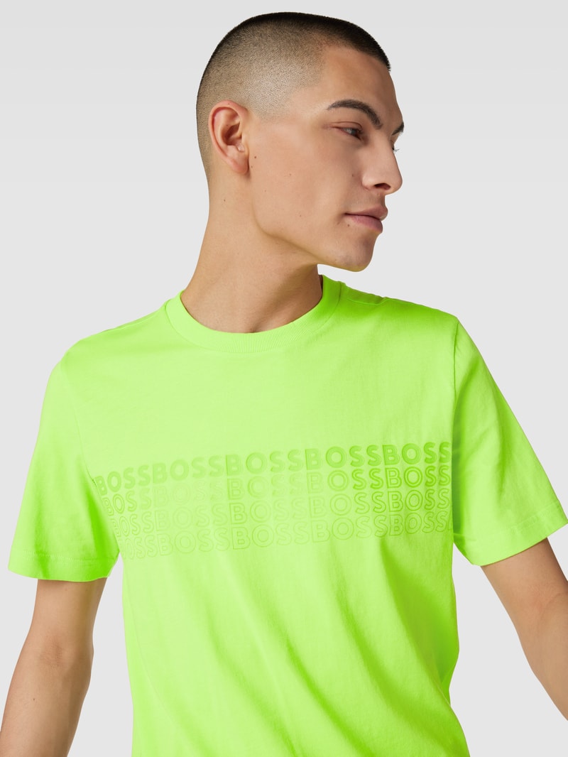 T-Shirt mit Logo-Print in neon grün
