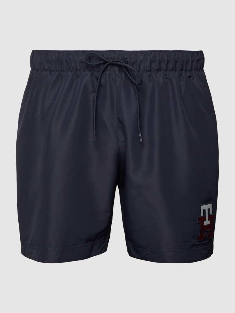 PLUS SIZE Badehose mit Label-Patch in marineblau