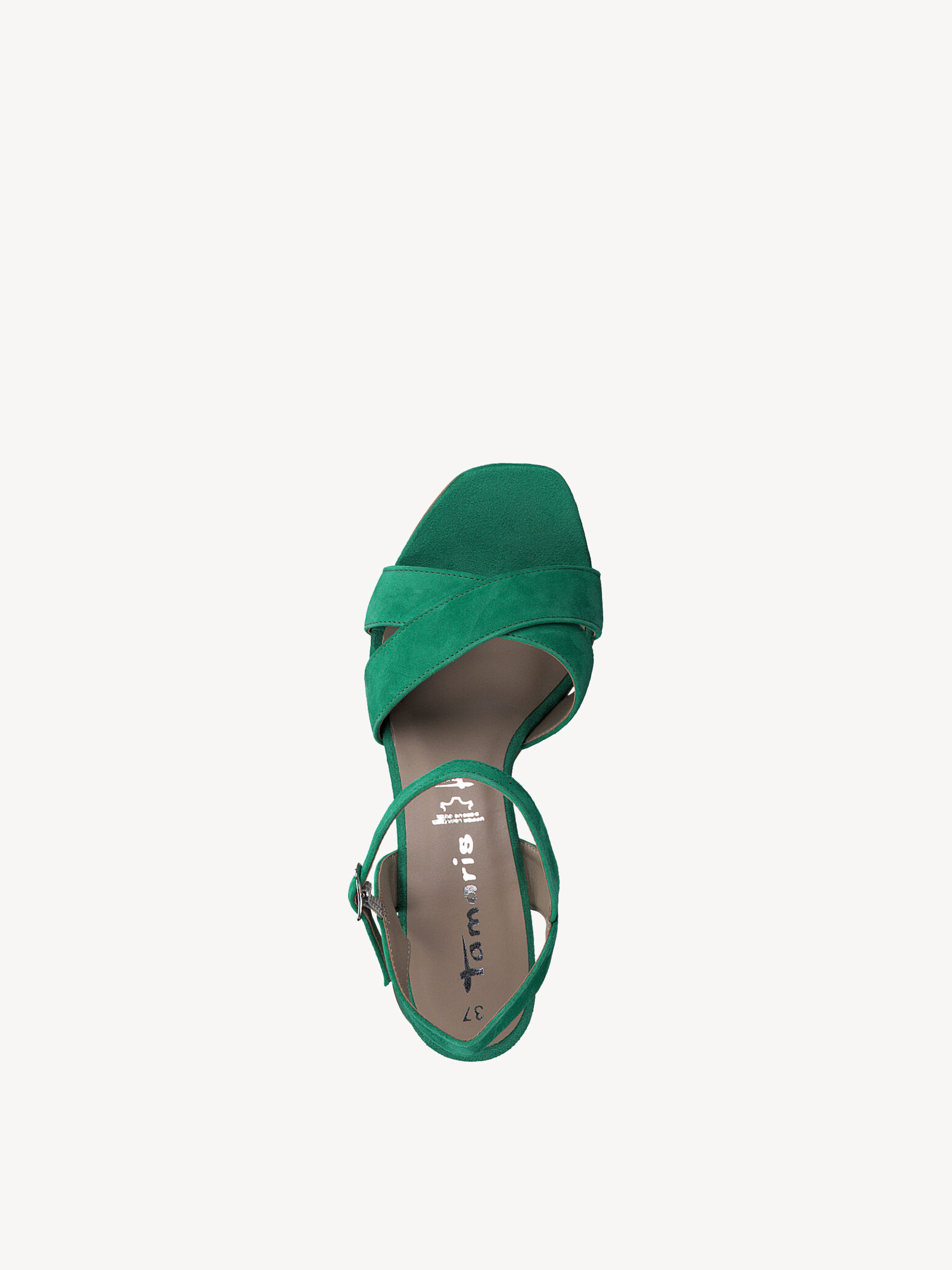 Sandale à talon en cuir - vert