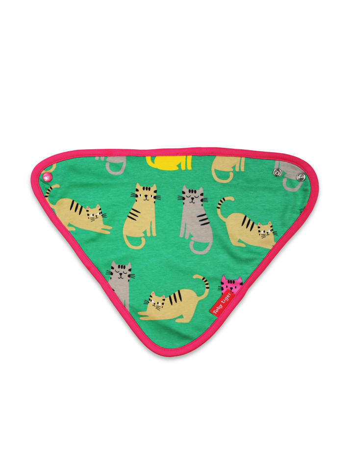Toby Tiger Dreieckstuch mit Kätzchen Print in grün günstig kaufen 0