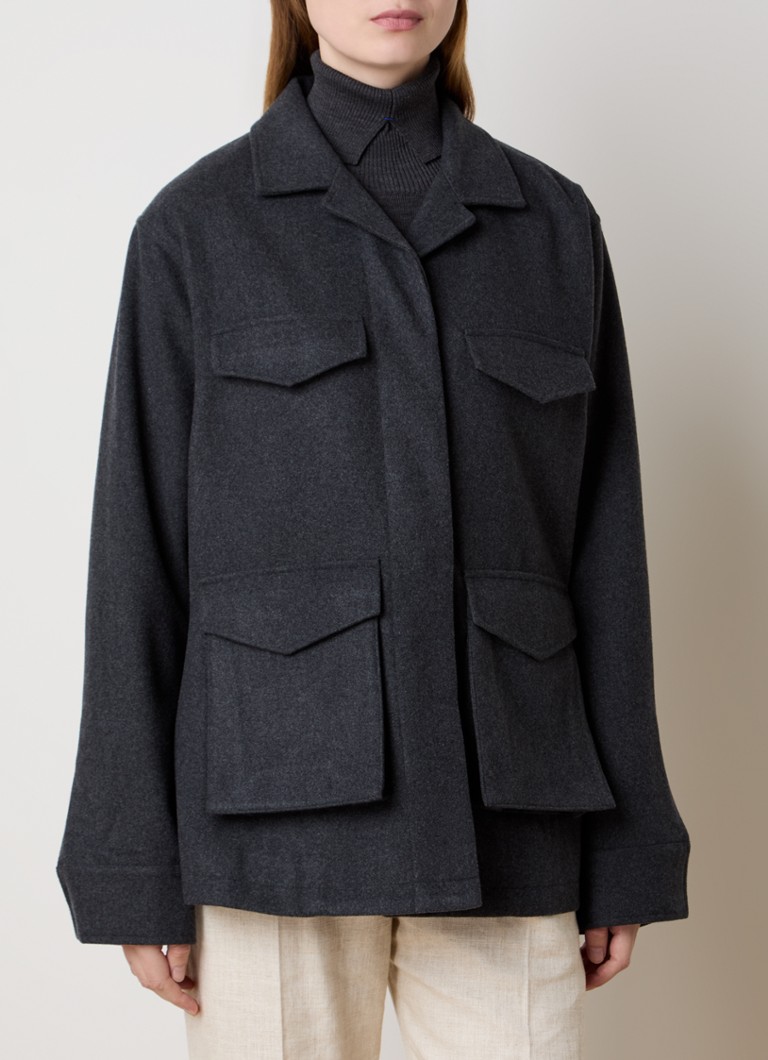 TOTEME Felt jacket in wool blend with flap pockets