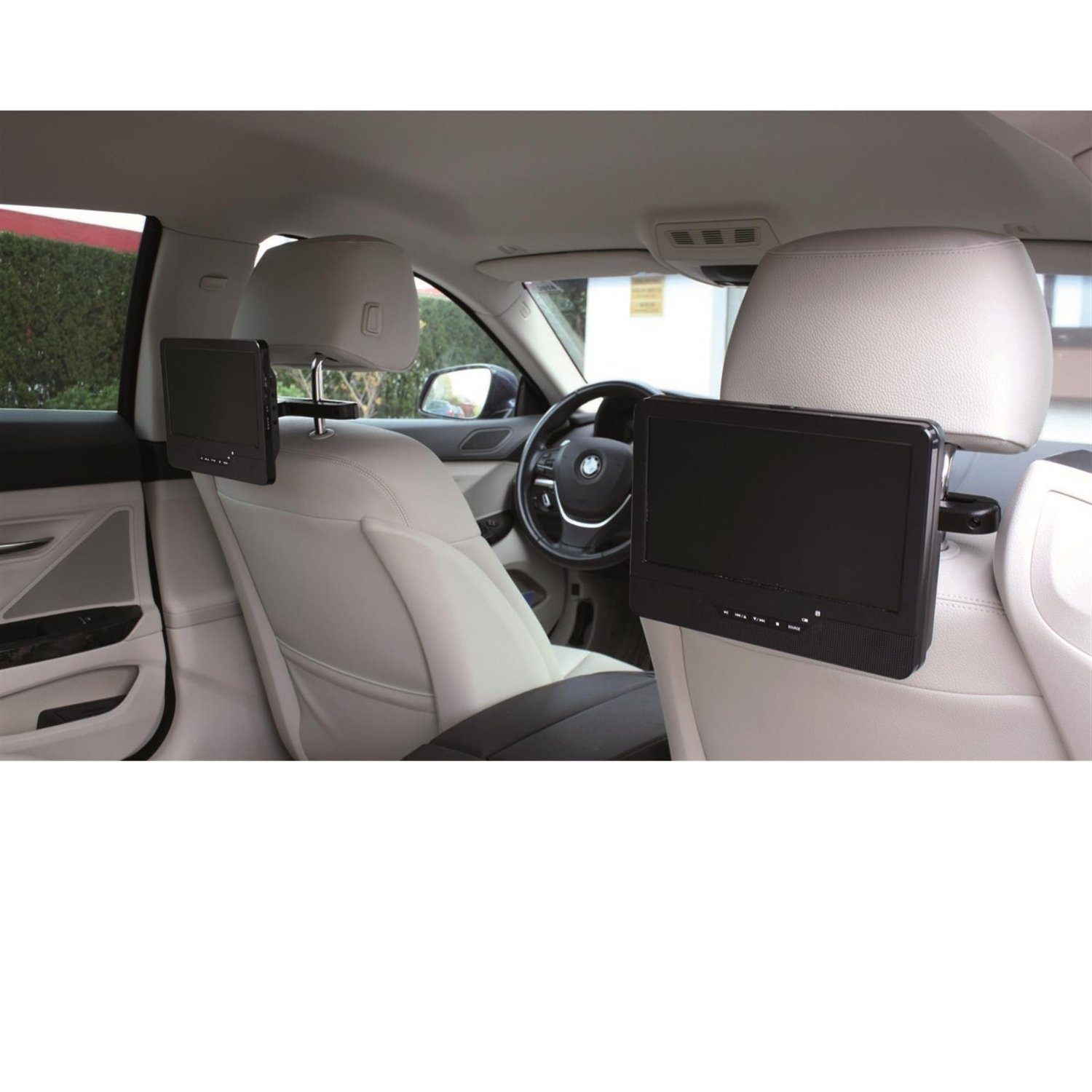 Soundmaster PDB1800 portabler DVD-Player Akku 2 Monitore Kopfstützenhalterung Auto DVD-Player