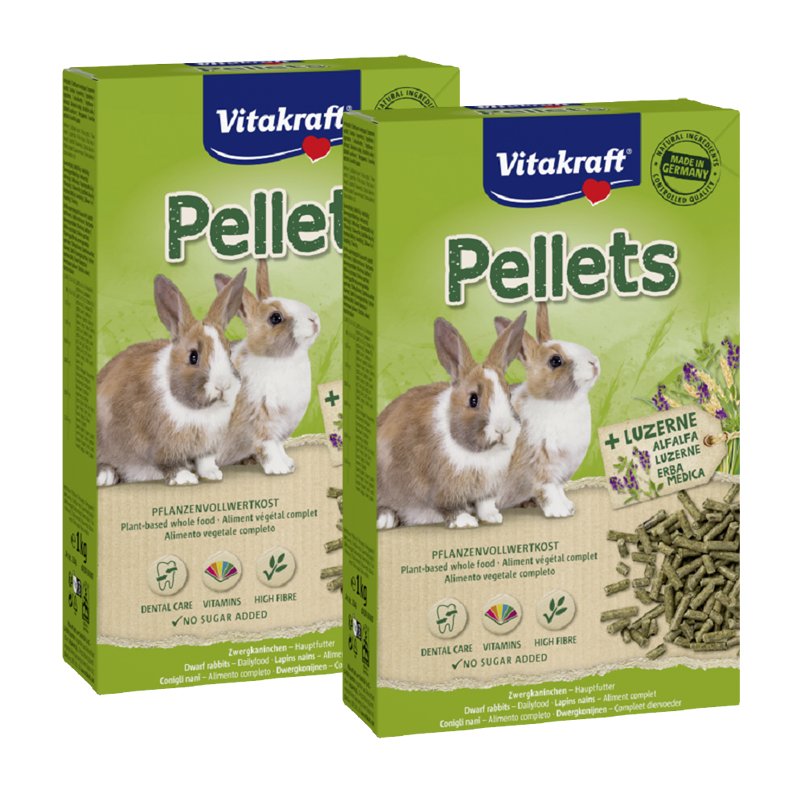 Vitakraft Hauptfutter Vitakraft Pellets Zwergkaninchen 2x1 kg