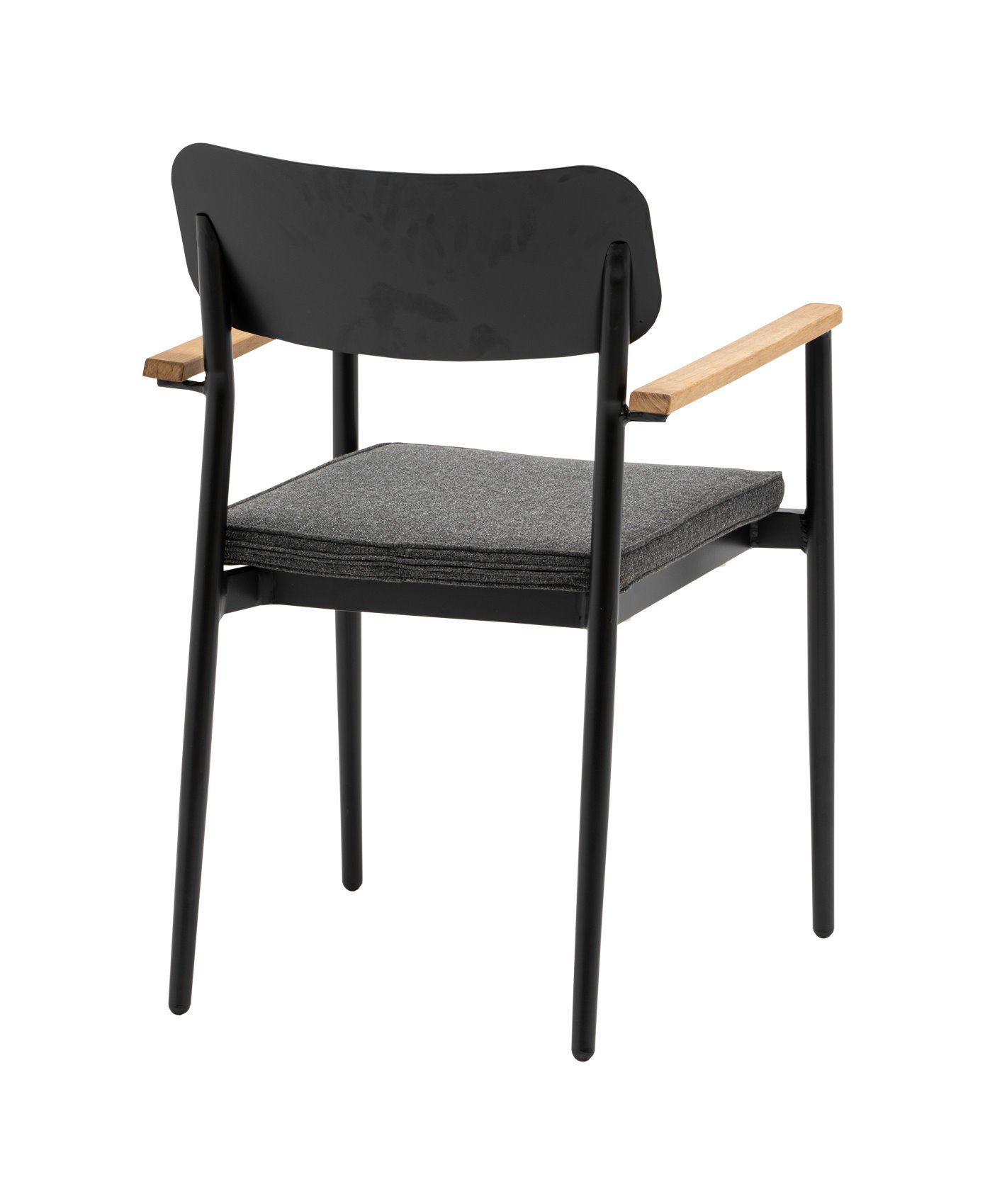 Konway Stapelstuhl DALLAS (4 St), 4x KONWAY® DALLAS Stapelsessel Black Premium Polyrattan Sessel