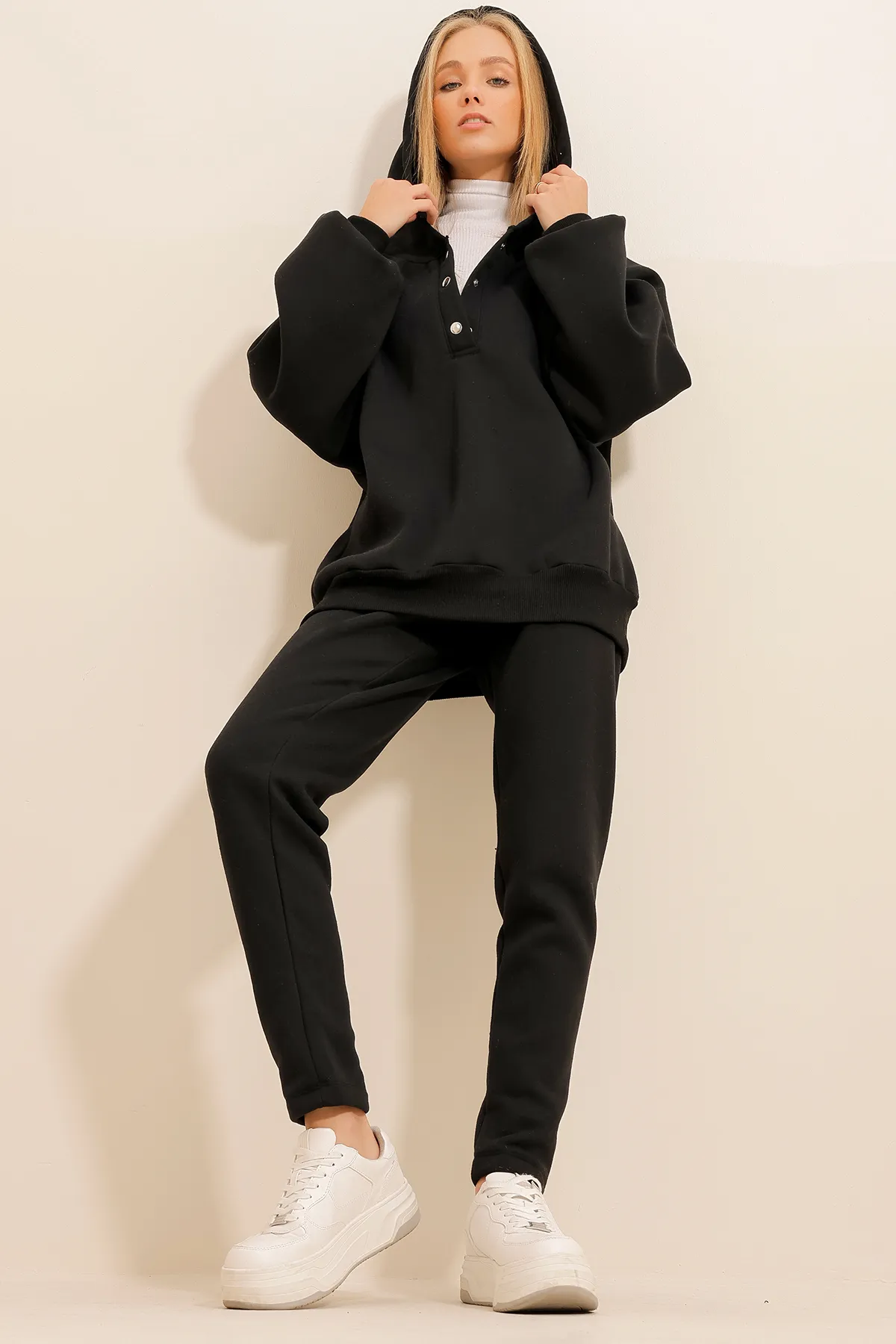 Trend Alaçatı Stili  Zweiteiler - Schwarz - Regular Fit