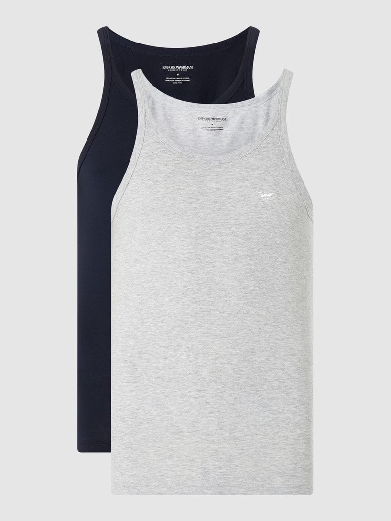 Tanktop aus Baumwolle im 2er-Pack in marineblau
