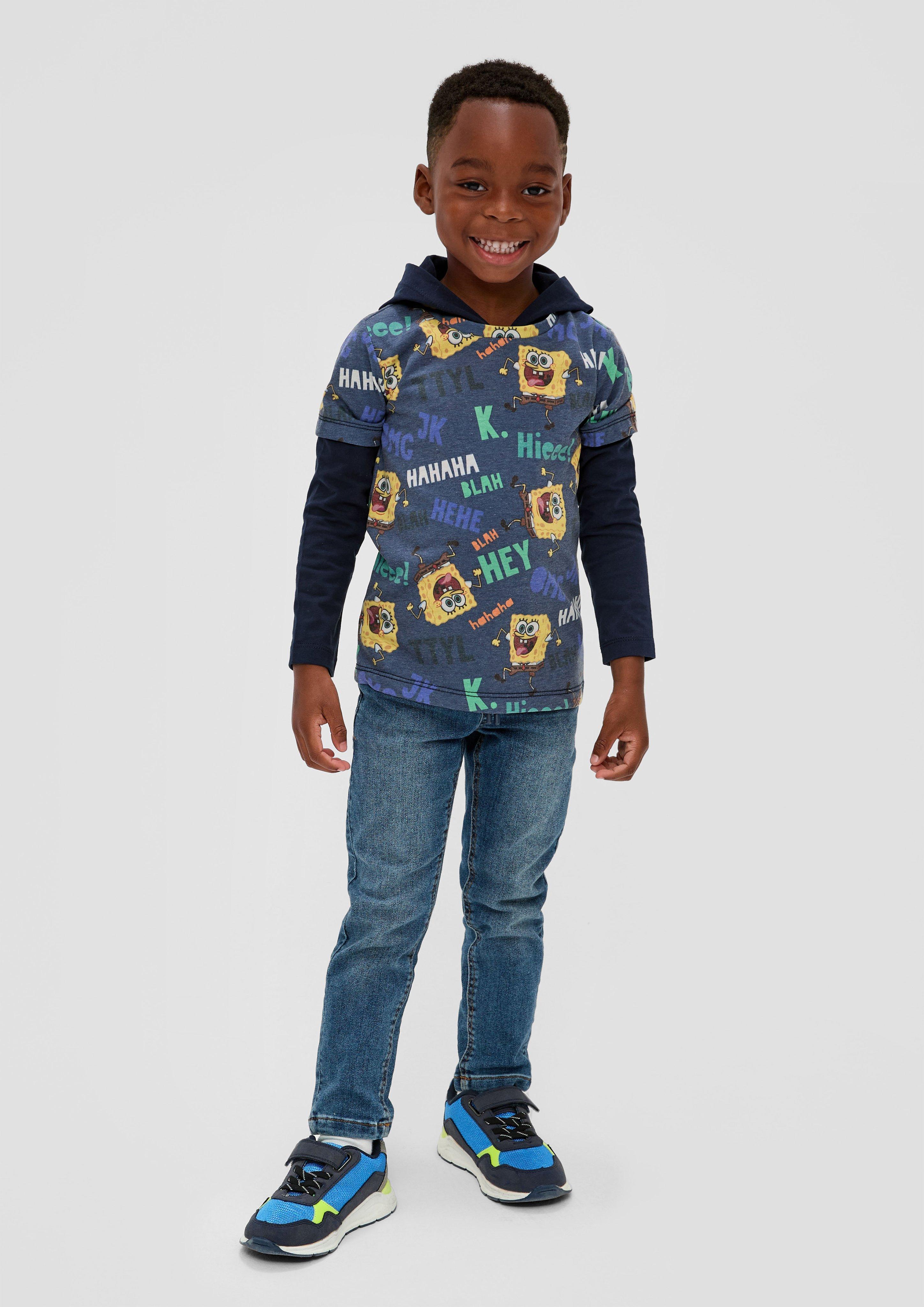 Kapuzen-Shirt mit Layering-Detail  2134105-59A8
