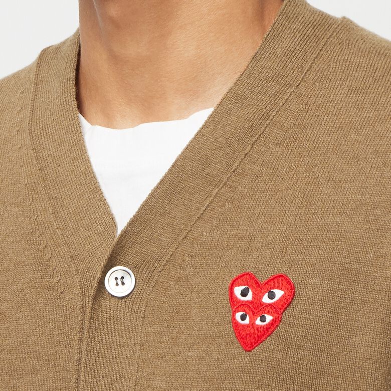 Comme des Garcons Play Knit Cardigan brown