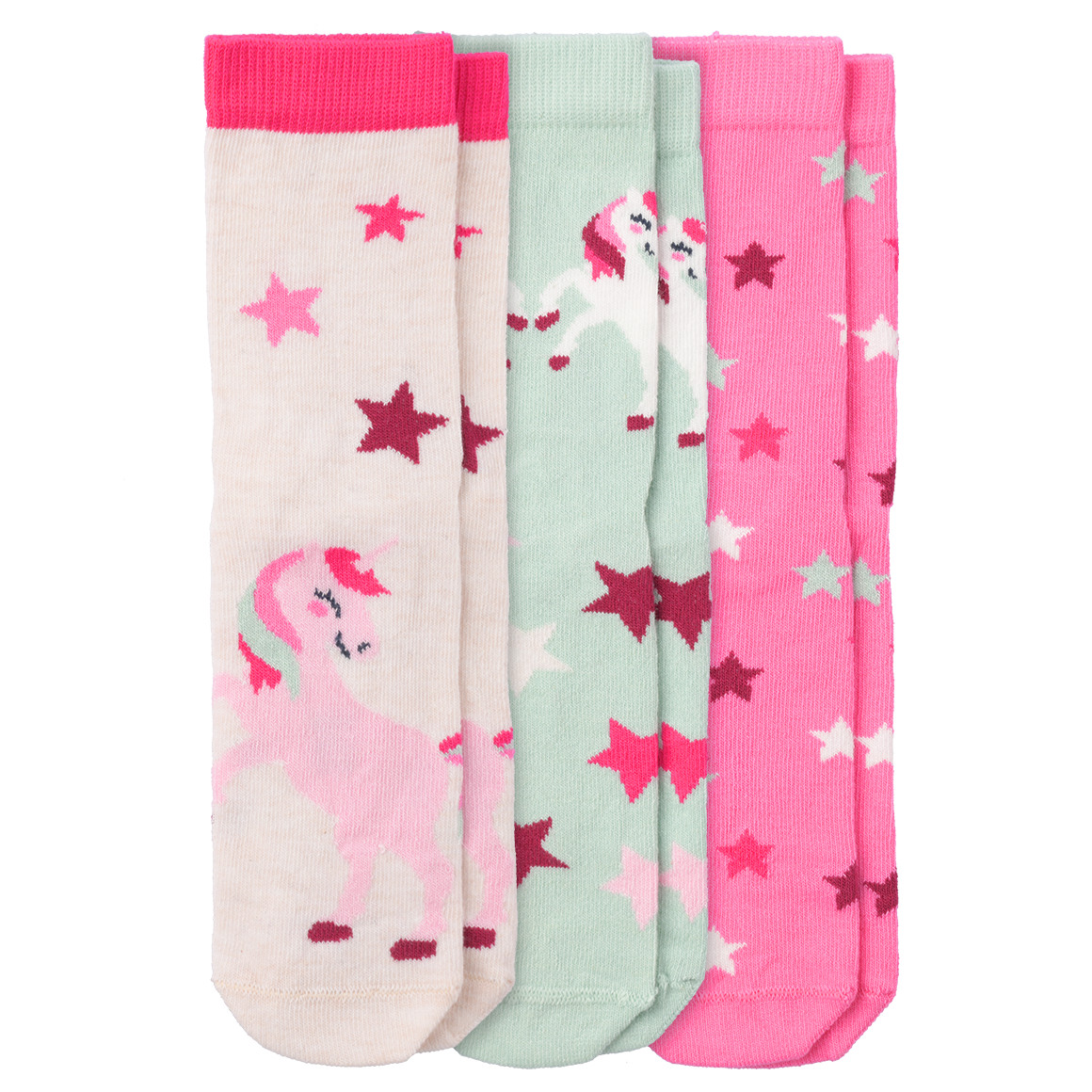 3 Paar Mädchen Socken im Muster-Mix