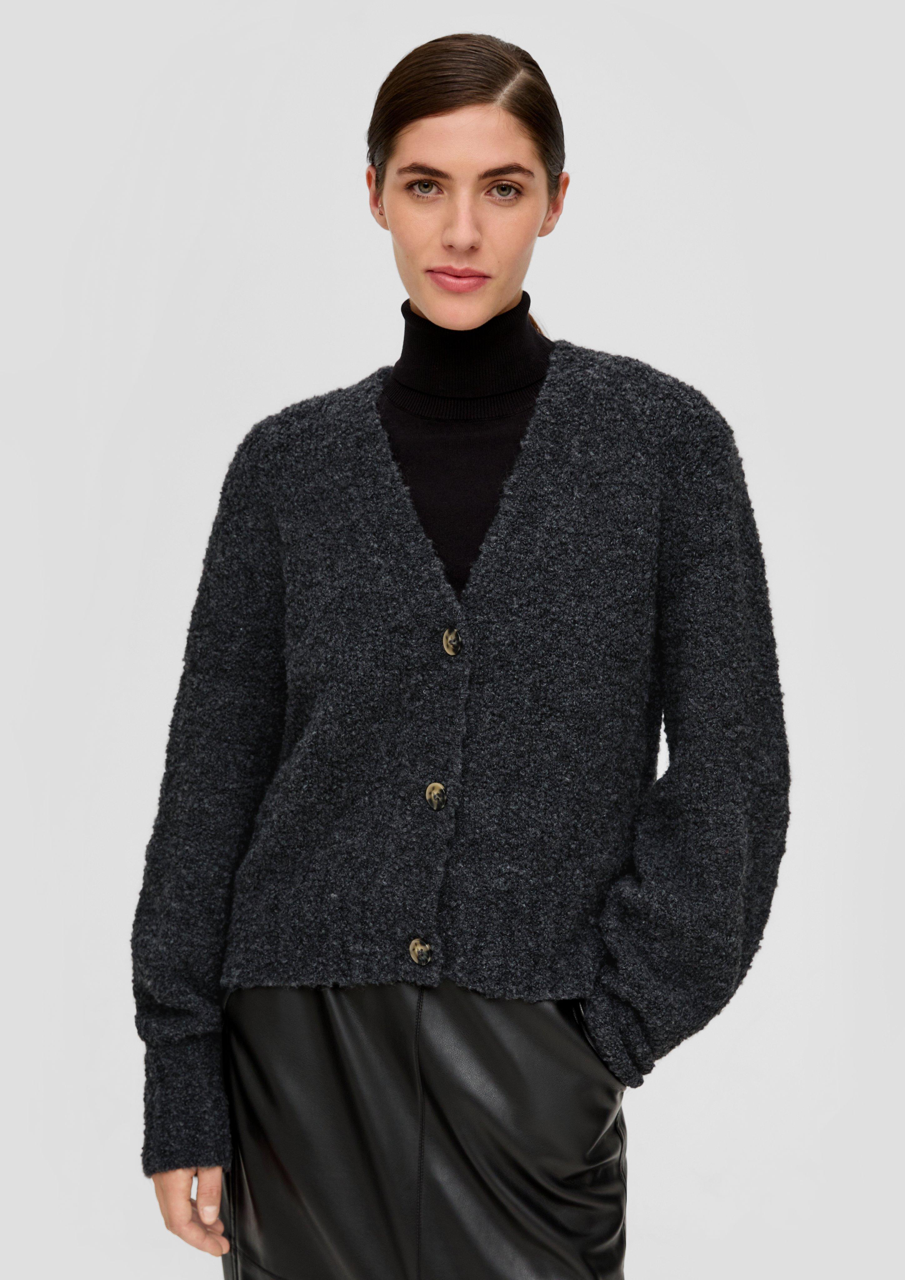 Verkürzte Strickjacke aus Alpakamix  2136001-9822