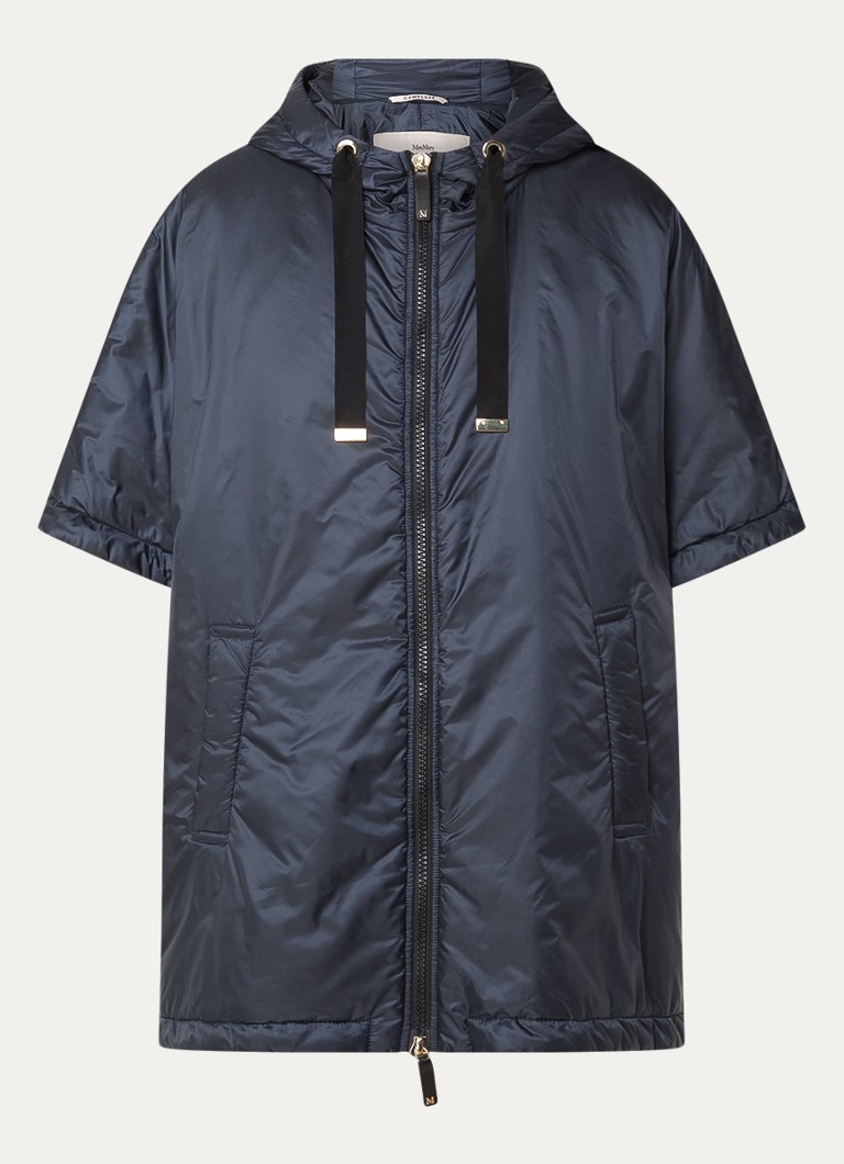 MaxMara Greenci vattert jakke med sidelommer og hette