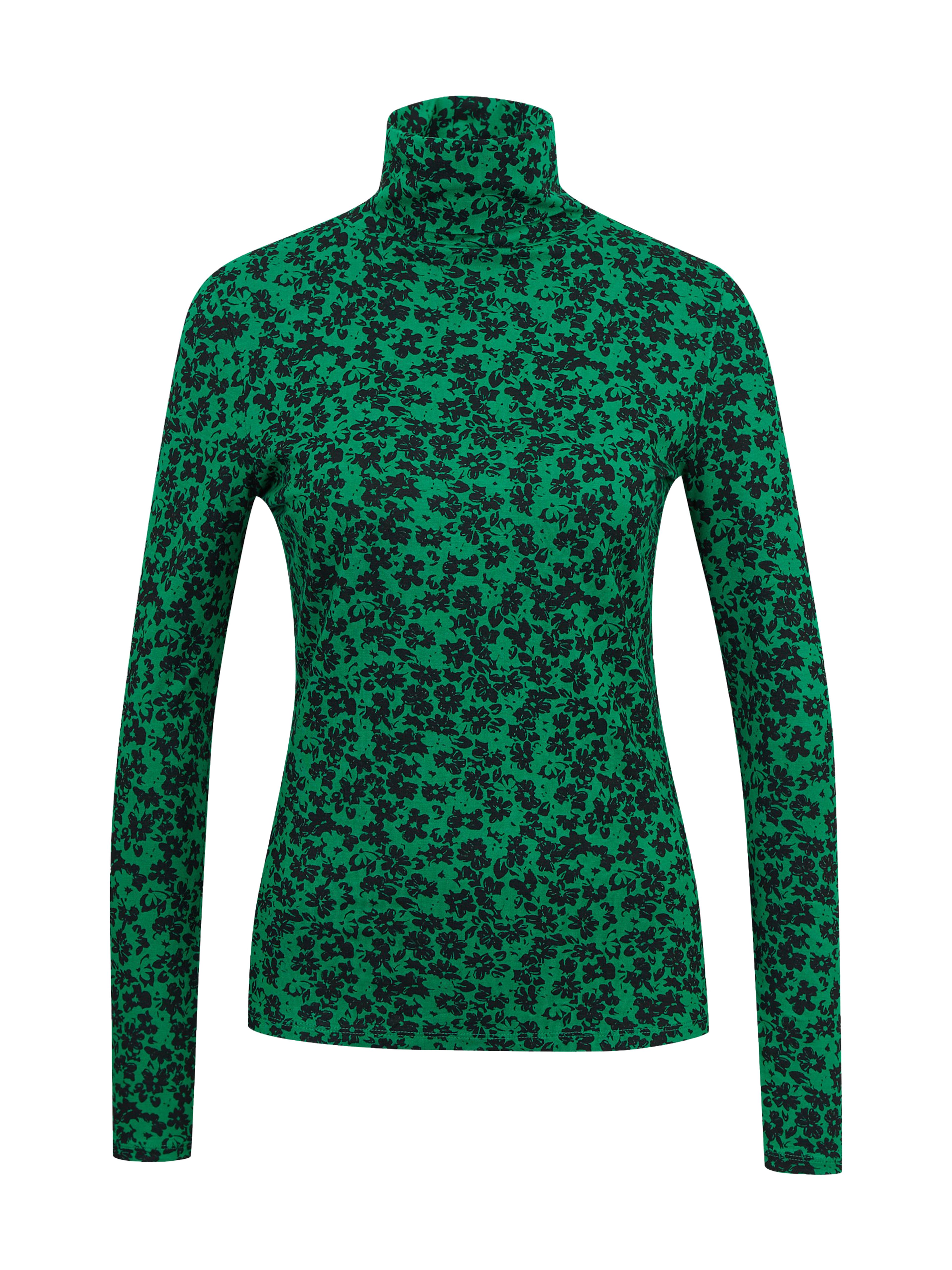 Grüner gemusterter Damen Rollkragenpullover ORSAY