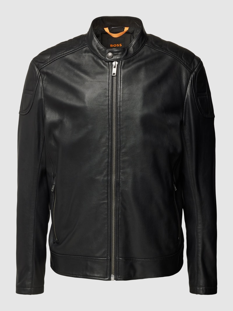 Lederjacke aus Lammleder Modell 'Jomarc' in schwarz