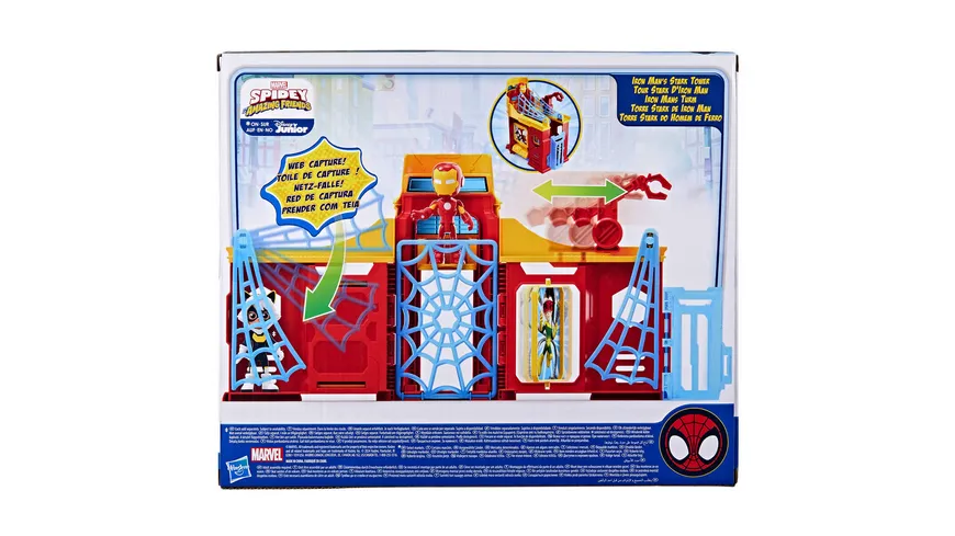 Hasbro - Marvel Spidey and His Amazing Friends Stark Tower Spielset mit Iron Man Figur
