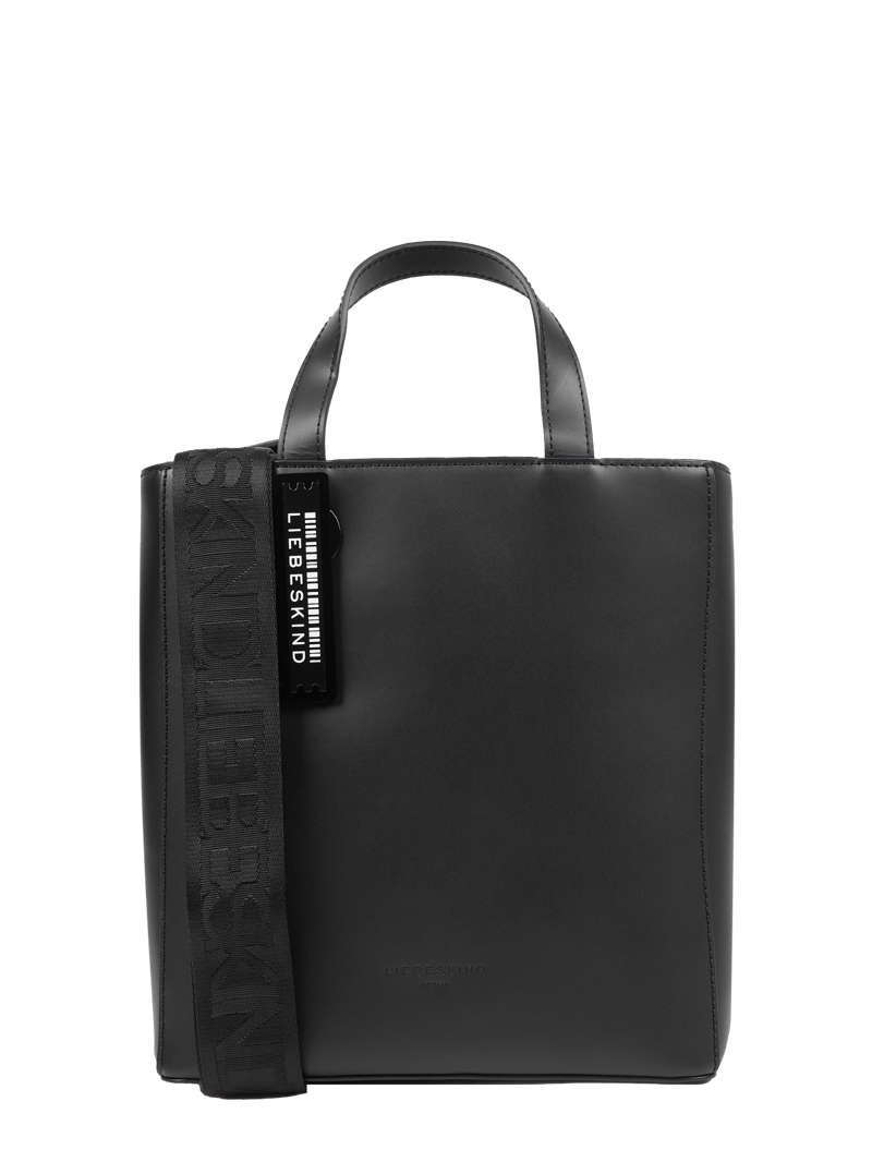 Tote Bag aus Leder in schwarz
