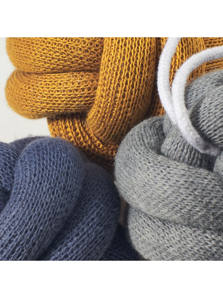 nordic coast company  Baby Gym Spielzeug Knoten Blau | Grau | Curry - 3er Set günstig kaufen onesize