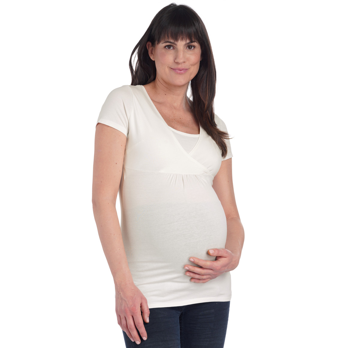 2 Damen Umstands-T-Shirts mit Stillfunktion