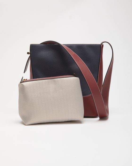 Sac forme seau bicolore