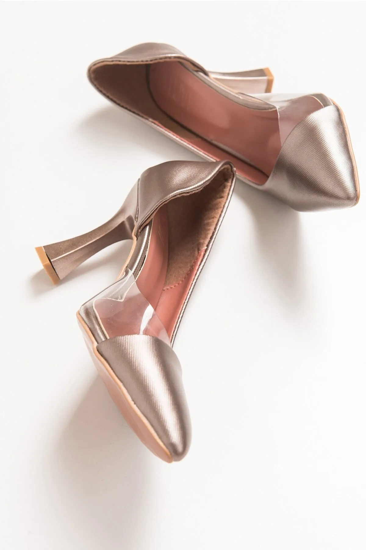 LuviShoes  653 Kupferfarbene Lara-Damenschuhe mit Absatz