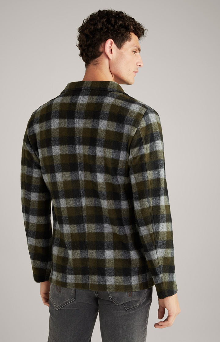 Flanell-Overshirt Haiko in Grün/Grau kariert