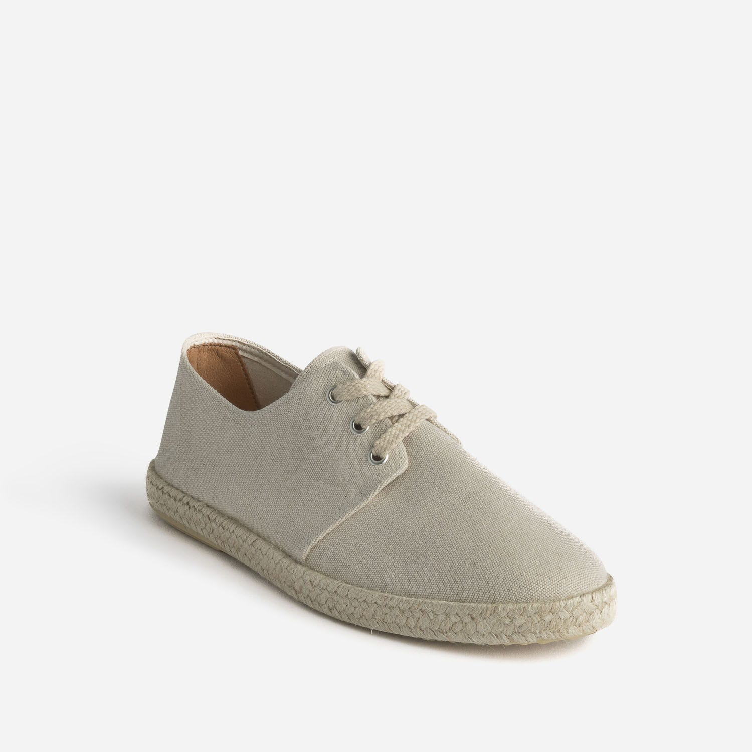 Espadrille beige en toile à lacet
