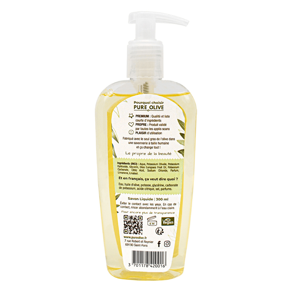 pure olive Savon liquide 100% olive parfum amande d ouce Savon liquide