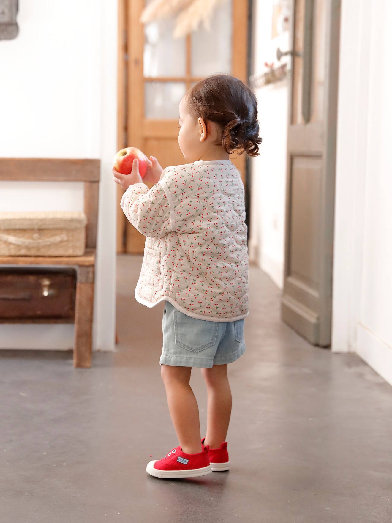 Vertbaudet Baby Paperbag-Shorts mit Stoffgürtel - bleached