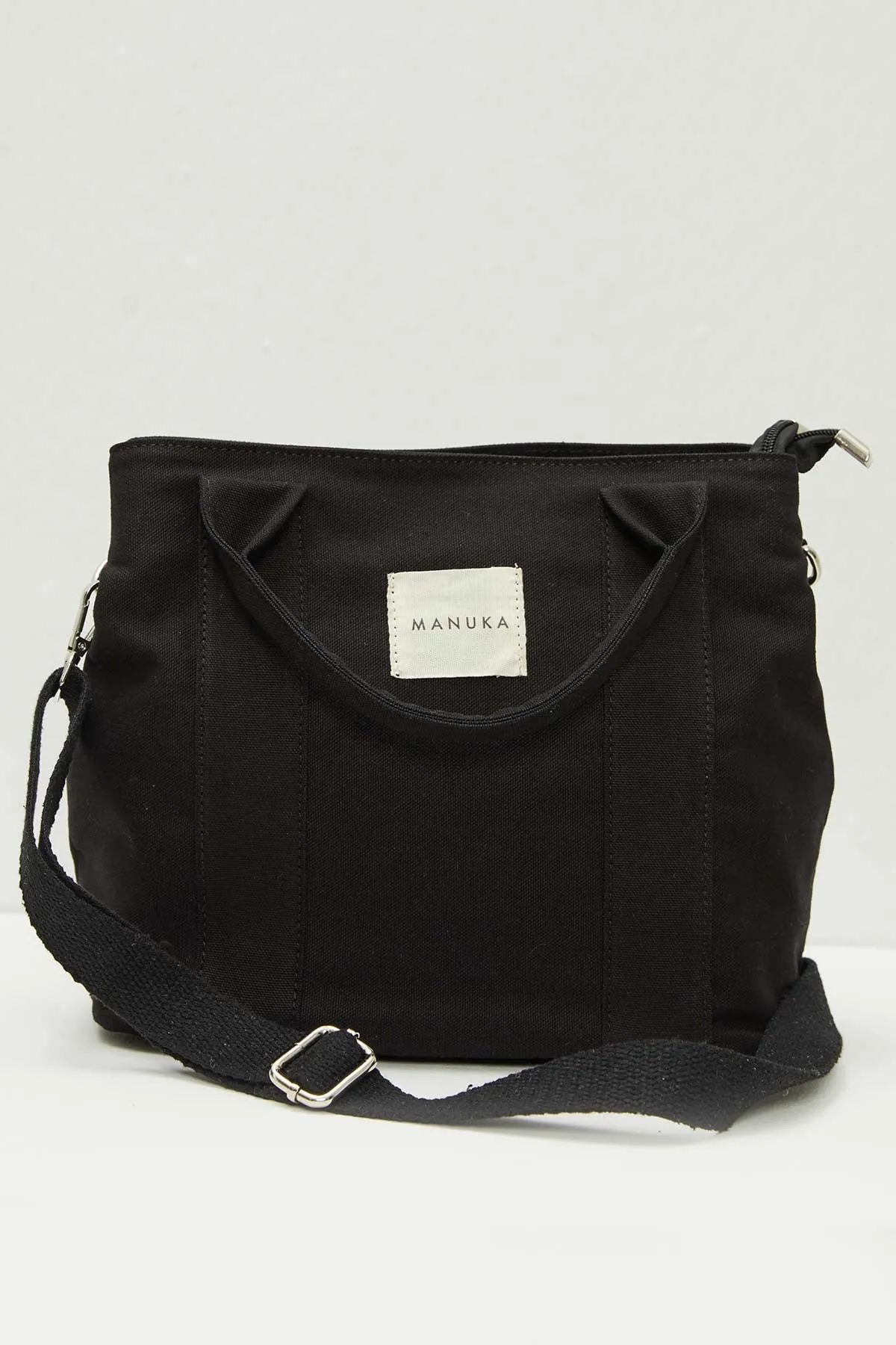 Manuka  Double Eyed Canvas-Einkaufstasche Schwarz