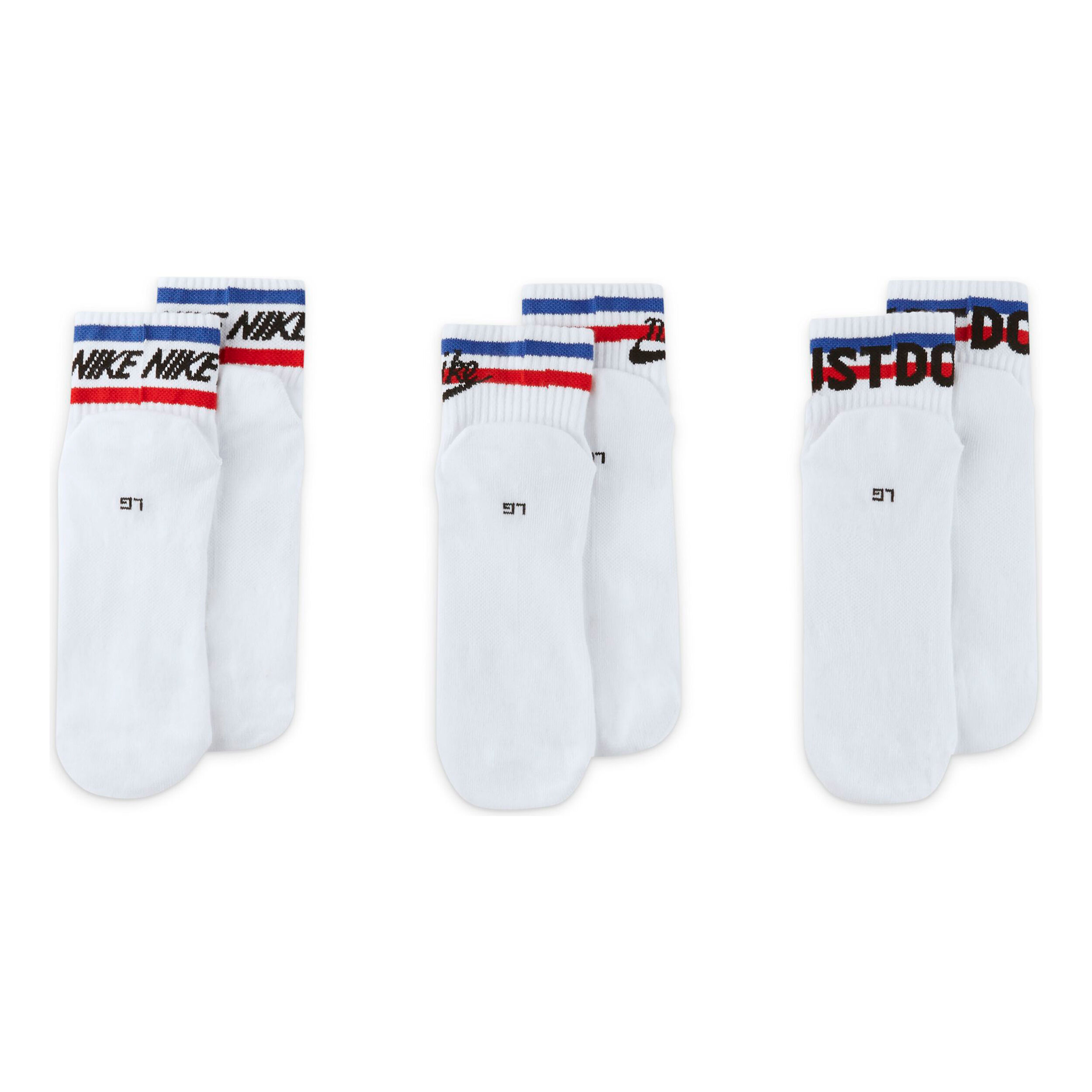 Ankle Essential Tennissocken 3er Pack - Weiß, Mehrfarbig