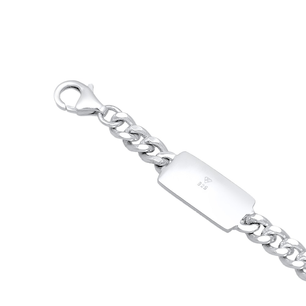 KUZZOI KUZZOI Collier Hommes pendentif plaque mat en argent sterling 925 collier