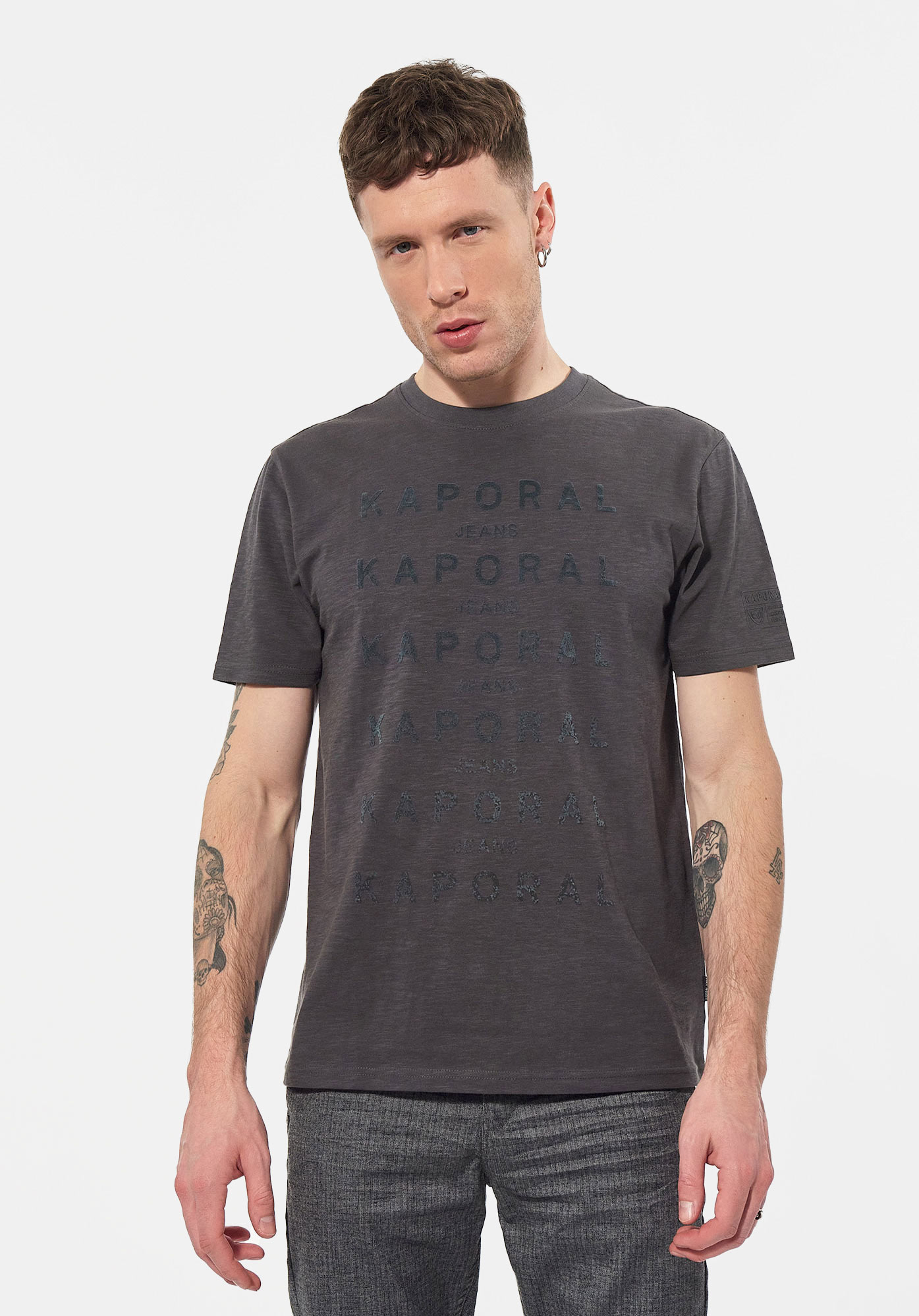 MAXEN  T-shirt gris Homme en 100% coton bio