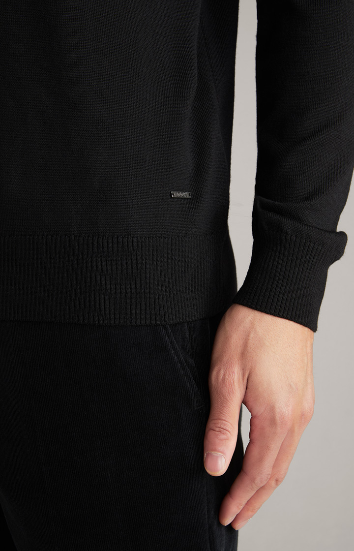 Merinowoll-Pullover Davide in Schwarz